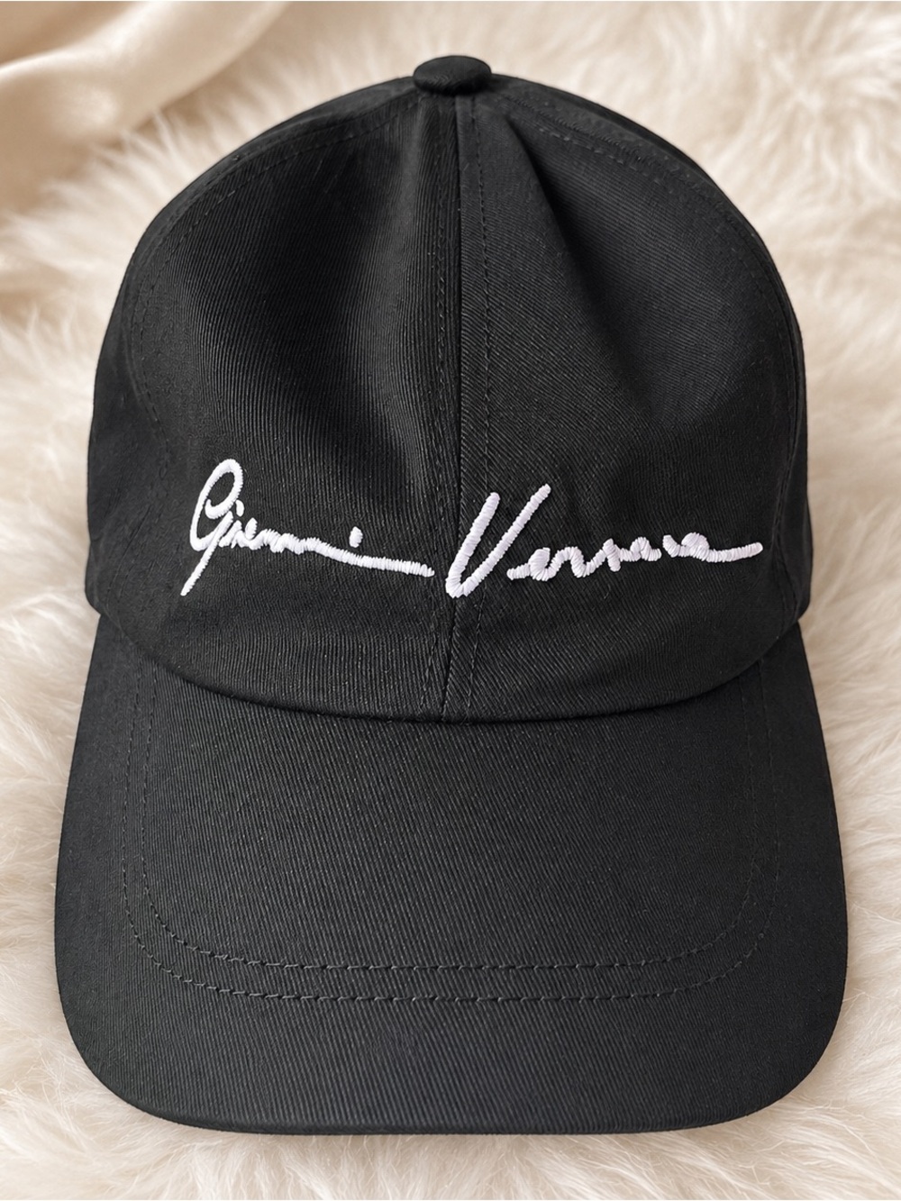 Versace Gianni Versace Signature Logo Black Baseball Cap Hat Size 59